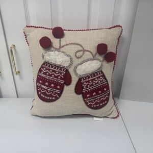 Decorative‎ Embroidered Christmas Throw Pillow With Inside. Size 17"x17".